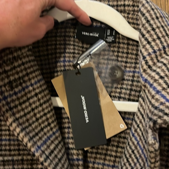 Vera Moda Wool plaid coat shacket Jacket - Picture 2 of 7